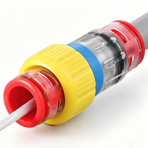 Microduct Straight Gas Block Connector, 5 to 22 mm, available in Red, Blue